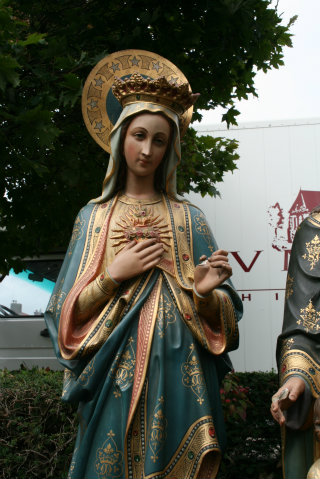 Pair Gothic - style St. Joseph Statue & St. Mary