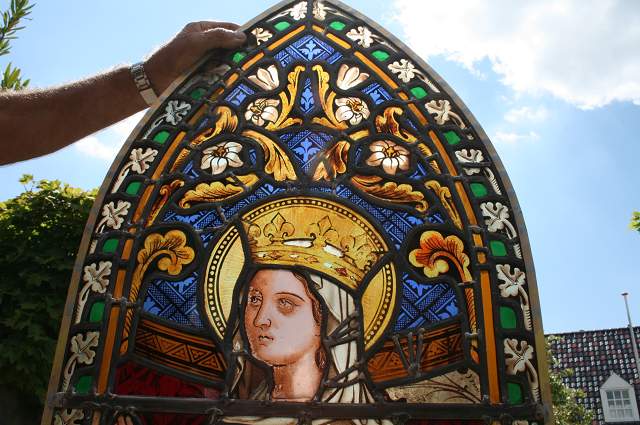 Pair Gothic - style Stainded Glass Windows