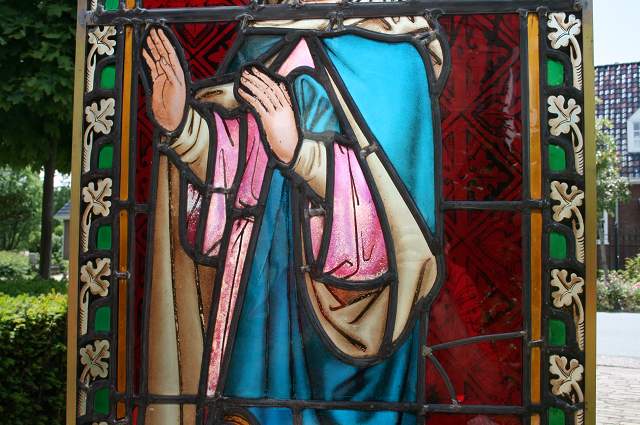 Pair Gothic - style Stainded Glass Windows