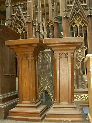 Pair Gothic - style Statue Stand