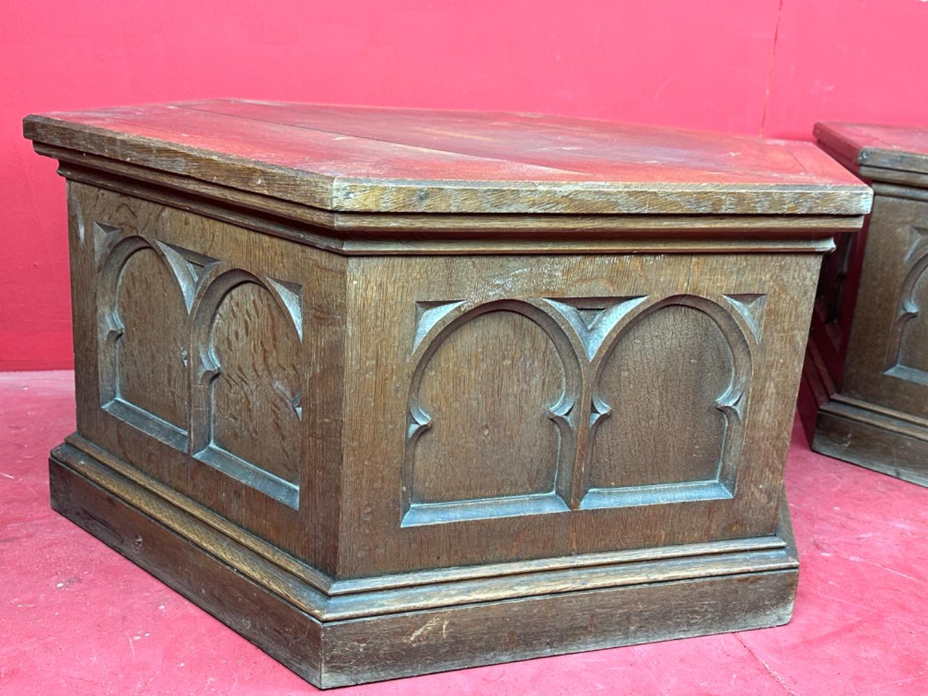 Pair Gothic - Style Statue Stands