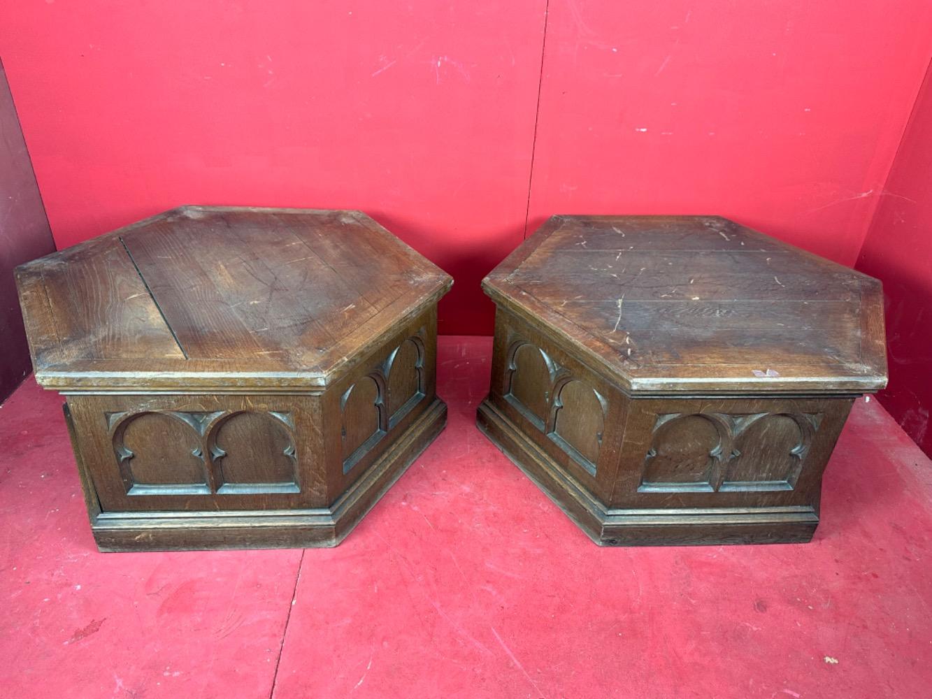 Pair Gothic - Style Statue Stands