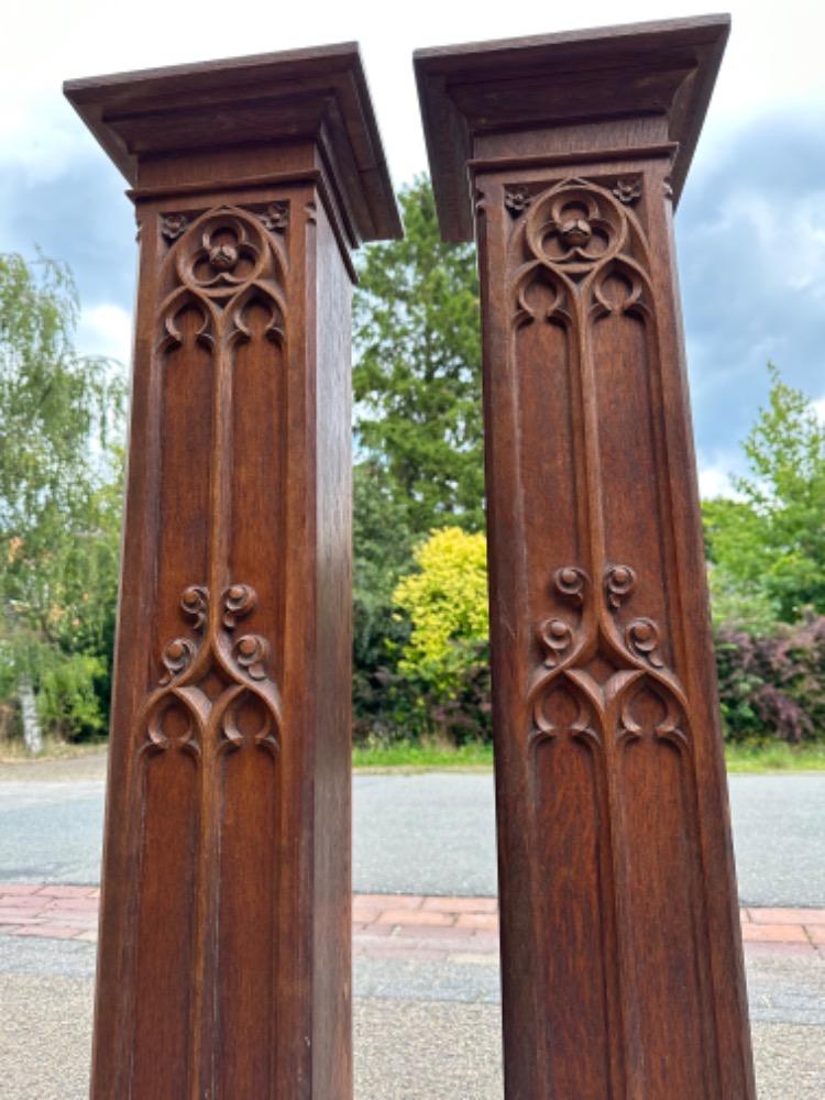 Pair Gothic - Style Statue Stands