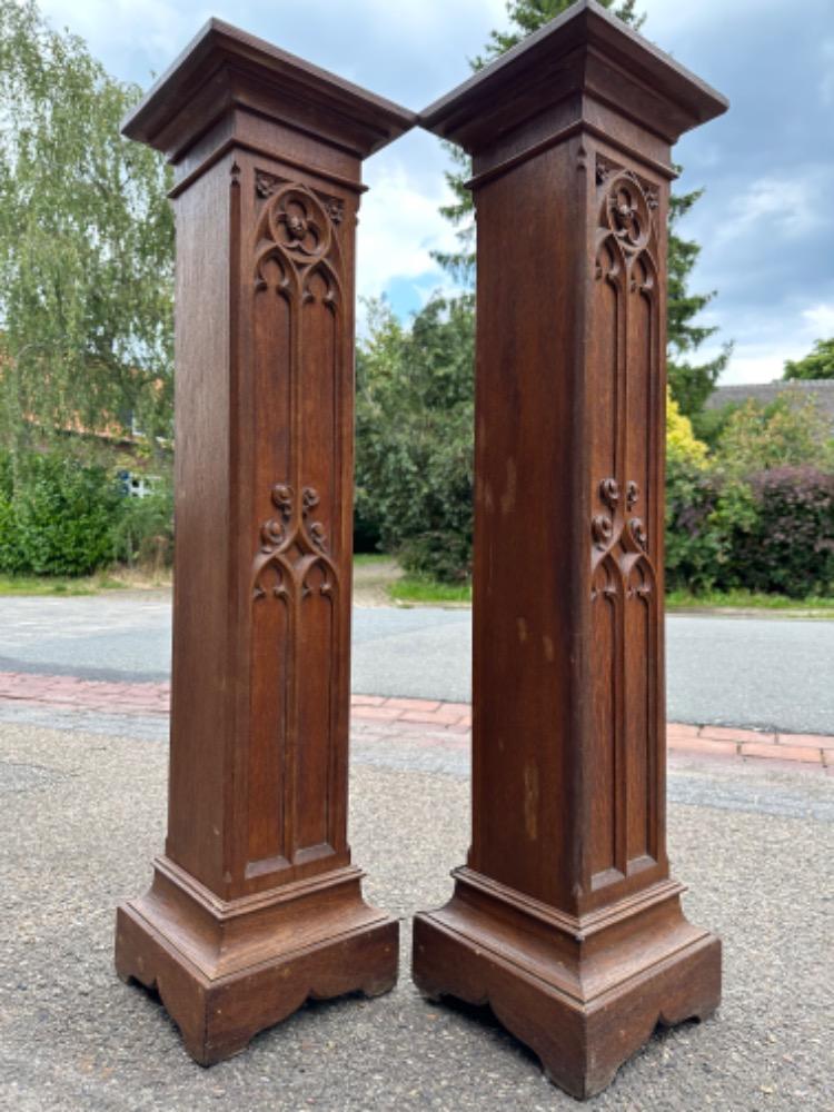 Pair Gothic - Style Statue Stands