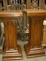 Pair Gothic - style Statue Stands