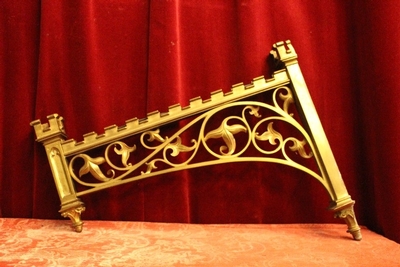 Wall Brackets Stamped / Signed : Wilmutte Liege style Gothic - style en Full Bronze / Gilt, Liege Belgium 19th century ( anno 1875 )