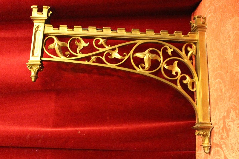 Pair Gothic - style Wall Brackets Stamped / Signed : Wilmutte Liege