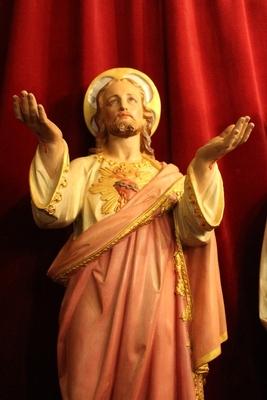 H.Heart Statue Available  & St. Mary Lourdes Has Been Sold ! en Terra-Cotta polychrome, France 19th century ( anno 1875 )