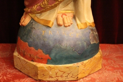 H.Heart Statue Available  & St. Mary Lourdes Has Been Sold ! en Terra-Cotta polychrome, France 19th century ( anno 1875 )