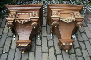 Hanging Consoles en WOOD OAK, Dutch 19th century