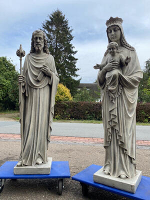 Pair Jugendstil St. Mary & Joseph Statue Signed: J.P. Maas & Zn Haarlem