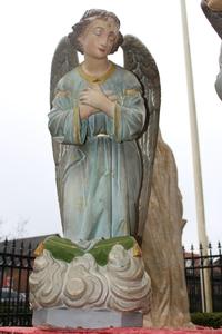 Kneeling Angels  en Terra-Cotta polychrome, France 19th century