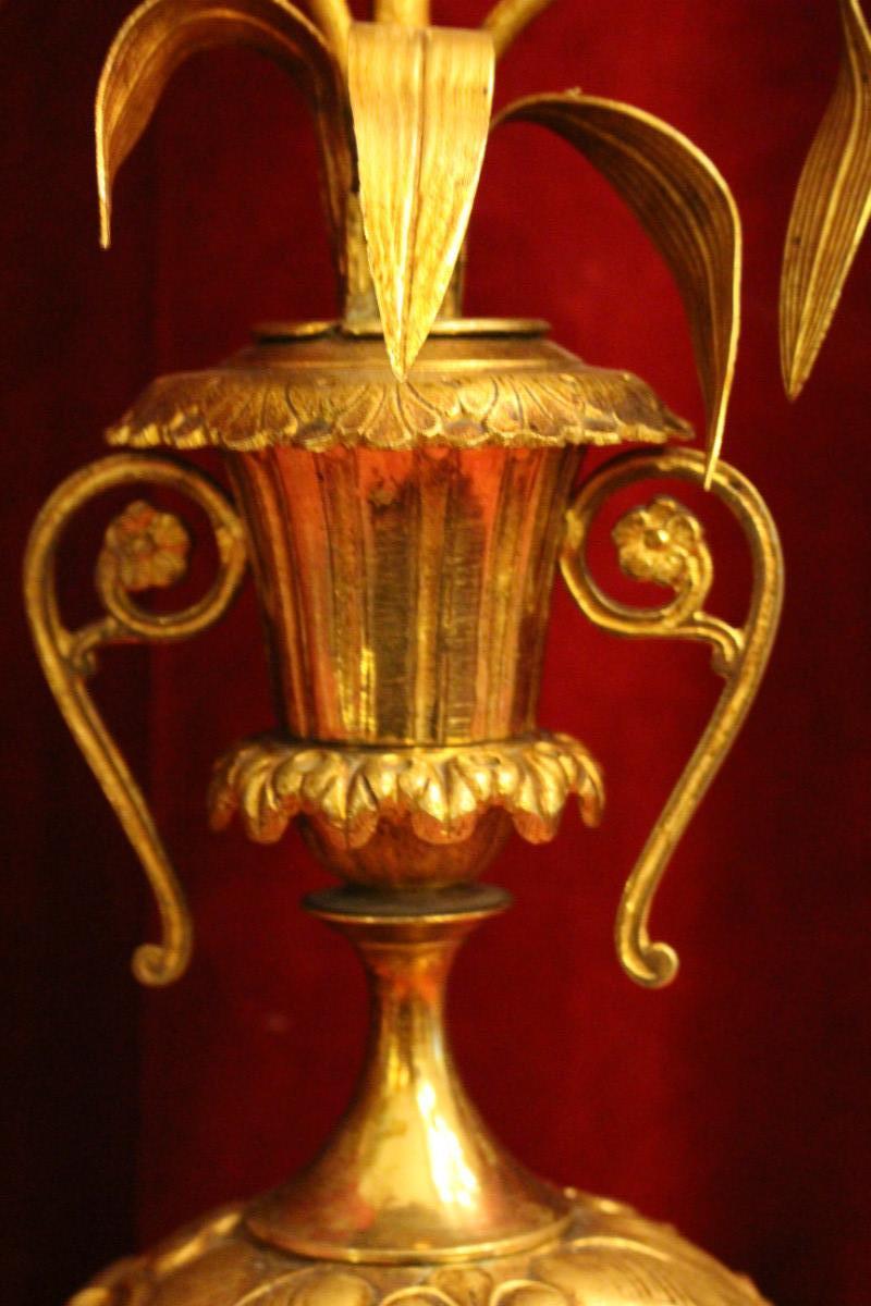 Pair  Lilies Candle Holders