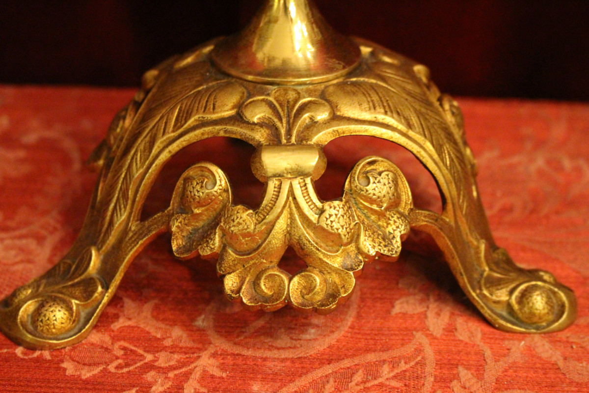 Pair  Lilies Candle Holders