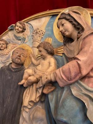 Matching Plaster Reliefs Imagination Father Damien.  en Plaster polychrome, Belgium 20 th century ( Anno 1925 )