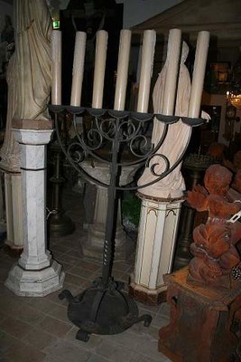 Monumental Unique Fully Hand-Forget Iron Candle Holders Dutch 20th century