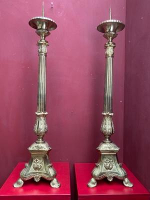 Candle Holders Measures Without Pin style Neo Baroque en Bronze Gilt, Belgium 19 th century ( Anno 1875 )