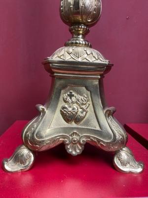 Candle Holders Measures Without Pin style Neo Baroque en Bronze Gilt, Belgium 19 th century ( Anno 1875 )