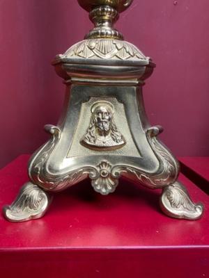 Candle Holders Measures Without Pin style Neo Baroque en Bronze Gilt, Belgium 19 th century ( Anno 1875 )