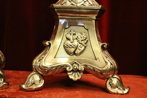 Large Candle - Holders style neo classical en Bronze / Plated, France 19th century