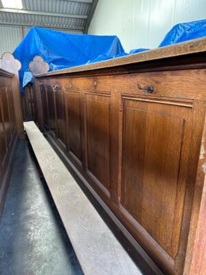 Communion Rails / Kneelers / Front Parts style Neo Classicistic en Oak wood, Netherlands  20 th century