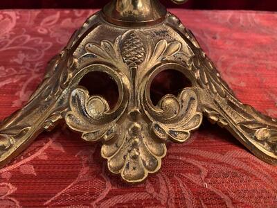 Floral Candle - Holders style Neo Classicistic en Brass / Bronze , France 19 th century