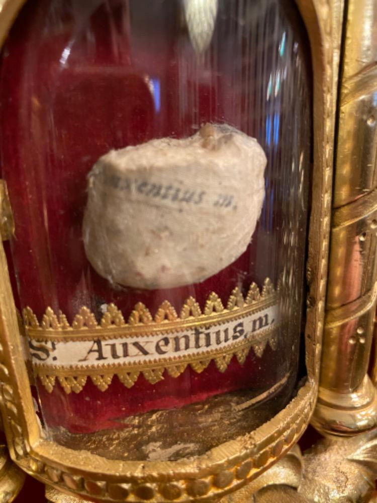 Pair  Neo Classicistic Reliquaries - Relics Ex Ossibus St. Ubertus M. St. Auxentius M.