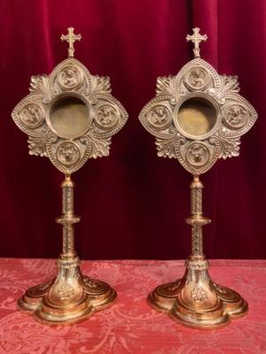 Reliquary - Relic Holders style Neo Classicistic en Bronze / Polished and Varnished, France 19 th century ( Anno 1875 )