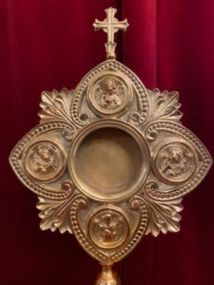 Reliquary - Relic Holders style Neo Classicistic en Bronze / Polished and Varnished, France 19 th century ( Anno 1875 )