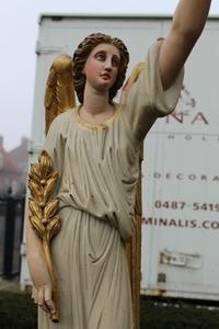 Angels style neo classisistic en wood polychrome, France 19th century