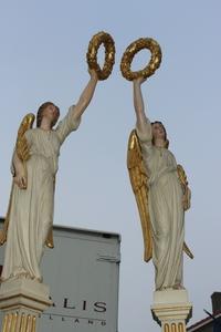 Angels style neo classisistic en wood polychrome, France 19th century