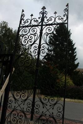 Pair Of Matching Black Coloured Baptistery Entrance Gates / Measurements Of 1 Piece en Hand forged - iron , Belgium 19th century