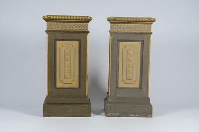 Pedestals  en Wood Polychrome, France 19 th century