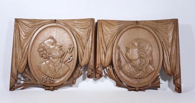 Reliefs  en Oak wood, Belgium  19 th century