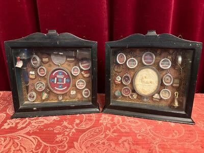 Reliquaries en Wood / Glass, Belgium  19 th century