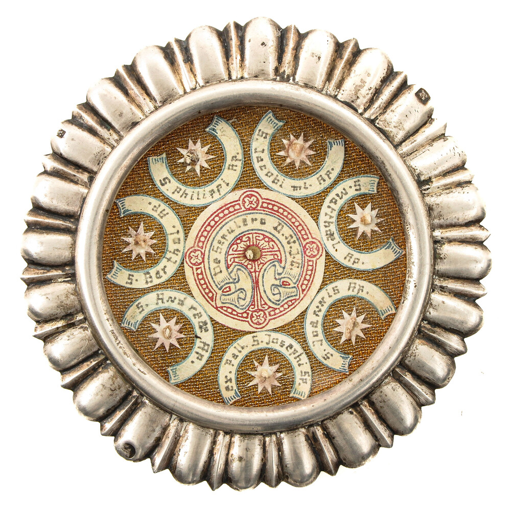 Pair  Reliquary - Relics  12 Apostles & Relic Of The True Cross / Ex Velo Bmv / Ex Pallio St. Joseph