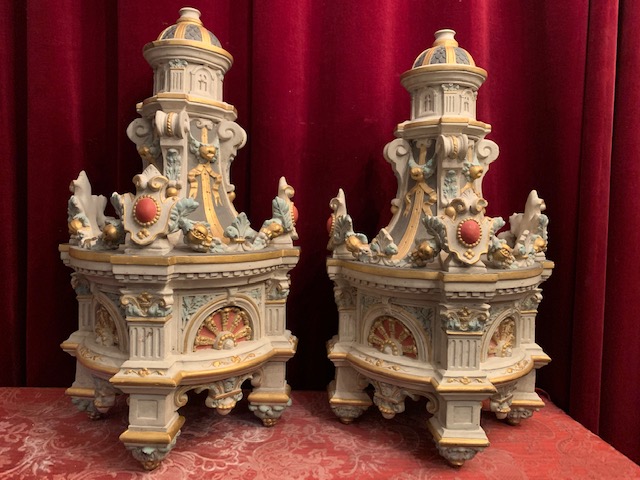 Pair Romanesque Baldachins