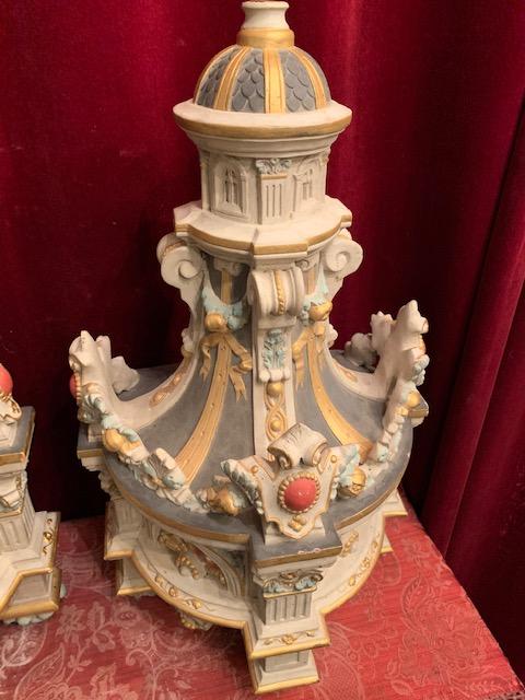 Pair Romanesque Baldachins