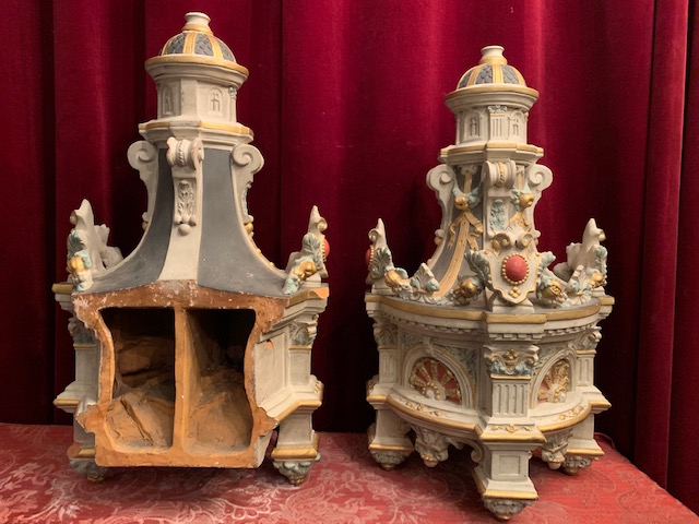 Pair Romanesque Baldachins