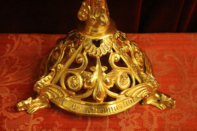 Pair Romanesque Candle Holders