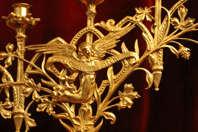 Pair Romanesque Candle Holders