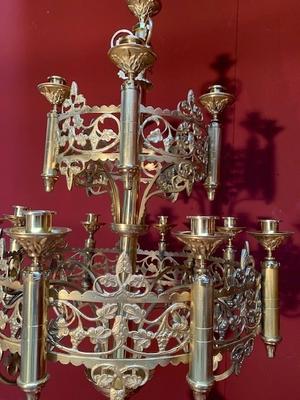 Candle Holders style Romanesque en Bronze / Polished and Varnished, France 19th century