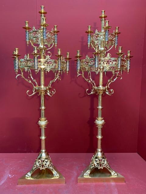 Pair  Romanesque Matching Chandeliers
