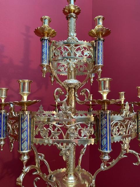 Pair  Romanesque Matching Chandeliers