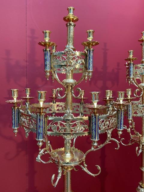 Pair  Romanesque Matching Chandeliers