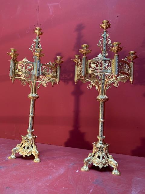 Pair Romanesque Matching Chandeliers