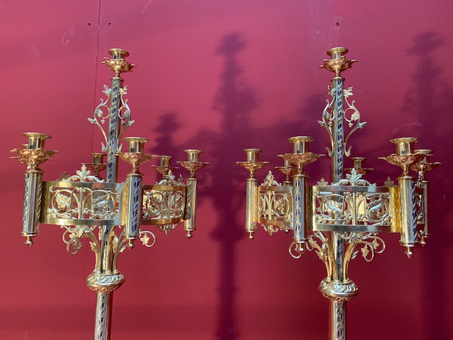 Pair Romanesque Matching Chandeliers