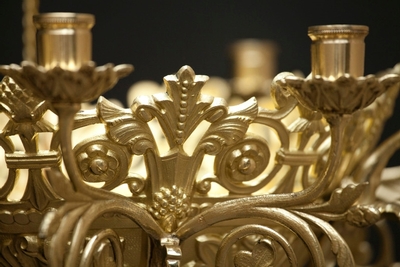 Matching Sanctuary Lamps  style Romanesque en Bronze / Polished and Varnished, France 19th century (anno 1870 )