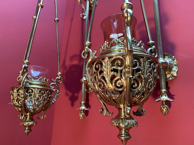 Pair Romanesque Sanctuary Lamps