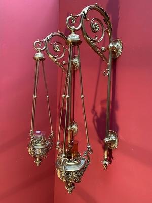 Sanctuary Lamps style Romanesque en Bronze / Gilt, France 19th century ( anno 1890 )